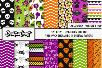 Happy Halloween Digital Papers, scrapbook backgrounds designs holiday