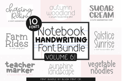 NOTEBOOK HANDWRITING Font Bundle Vol. 6