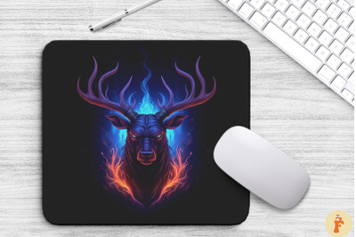 Occult Deer With Blue Light Mouse Pad