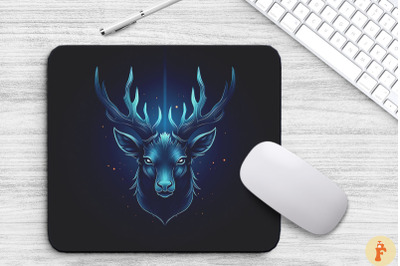 Occult Deer With Blue Light Mouse Pad