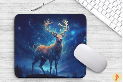 Dreamy Deer At Starry Night Mouse Pad