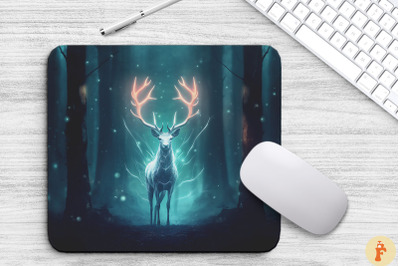 Magnificent White Stag Mouse Pad