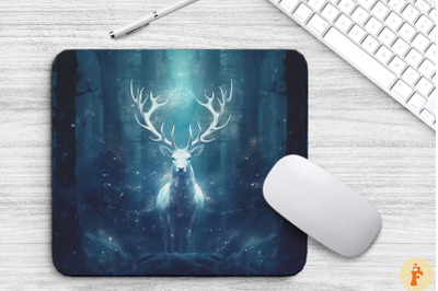 Magnificent White Stag Mouse Pad