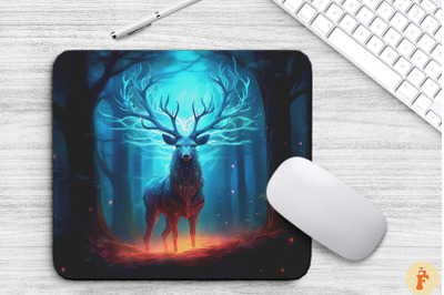 Mythical Glowing Stag Mouse Pad