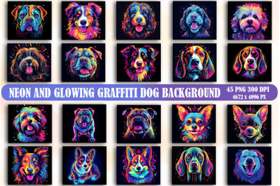 Neon Graffiti Dog Bundle-20 Designs-230914