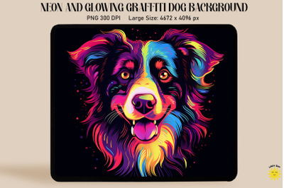 Neon Graffiti Of Australian Shepherd