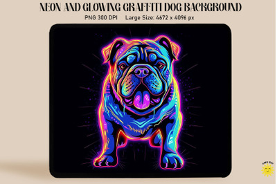 Neon Graffiti Of Bulldog