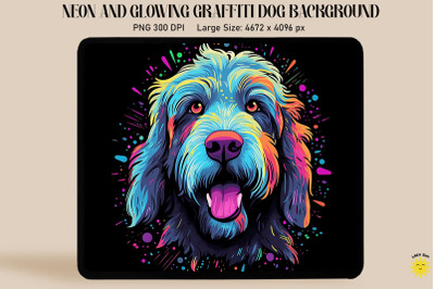 Neon Graffiti Of Grey Labradoodle