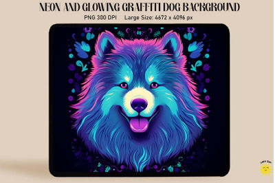 Neon Graffiti Of Samoyed