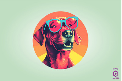 Retro Risograph Dog Clipart PNG