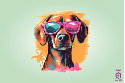 Retro Risograph Dog Clipart PNG