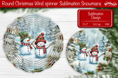 Christmas wind spinner Sublimation Christmas decor PNG Snowman