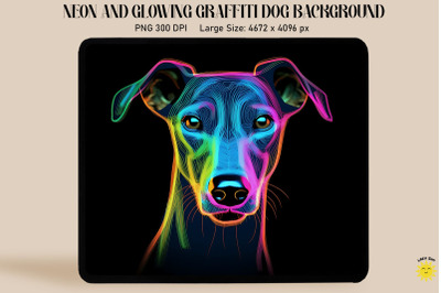 Neon Graffiti Of Whippet Dog