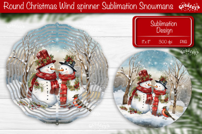 Christmas wind spinner Sublimation Christmas decor PNG Snowman