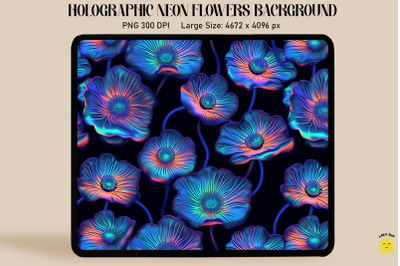 Holographic Neon Anemone Flowers