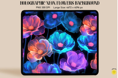 Holographic Neon Anemone Flowers