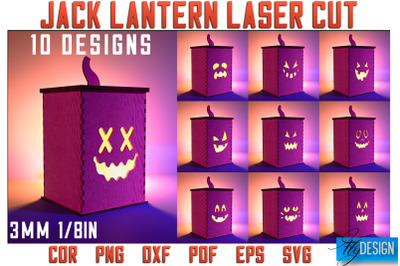 Jack o Lantern Laser Cut SVG | Laser Lantern SVG Design | CNC Files