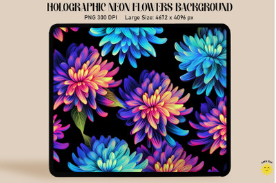 Holographic Neon Chrysanthemum Flowers