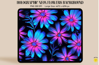 Holographic Neon Daisy Flowers