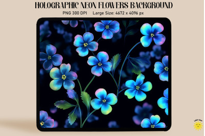 Holographic Neon Forget-Me-Not Flowers