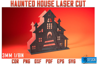 Haunted House Laser Cut SVG | Halloween Laser Cut SVG Design | CNC Fil