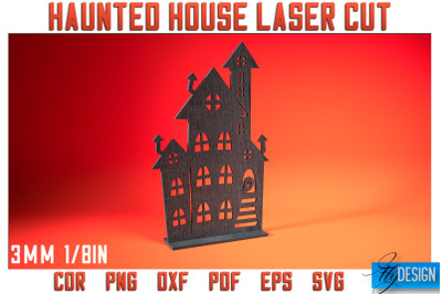Haunted House Laser Cut SVG | Halloween Laser Cut SVG Design | CNC Fil