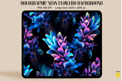 Holographic Neon Hyacinth Flowers