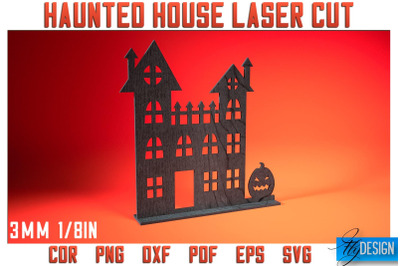 Haunted House Laser Cut SVG | Halloween Laser Cut SVG Design | CNC Fil