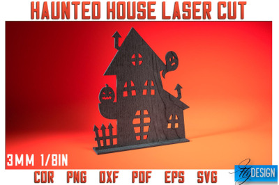 Haunted House Laser Cut SVG | Halloween Laser Cut SVG Design | CNC Fil