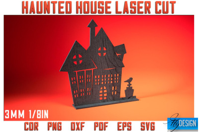 Haunted House Laser Cut SVG | Halloween Laser Cut SVG Design | CNC Fil