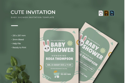 Cute - Baby Shower Invitation