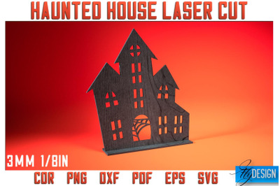 Haunted House Laser Cut SVG | Halloween Laser Cut SVG Design | CNC Fil