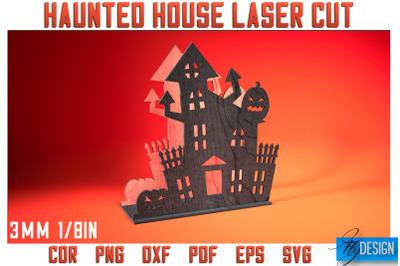 Haunted House Laser Cut SVG | Halloween Laser Cut SVG Design | CNC Fil