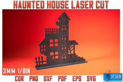 Haunted House Laser Cut SVG | Halloween Laser Cut SVG Design | CNC Fil