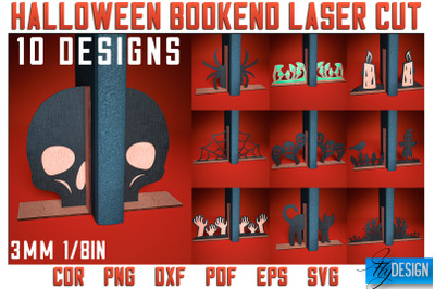 Halloween Bookend Laser Cut SVG | Halloween Laser Cut SVG Design | CNC