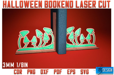 Halloween Bookend Laser Cut SVG | Halloween Laser Cut SVG Design | CNC