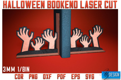 Halloween Bookend Laser Cut SVG | Halloween Laser Cut SVG Design | CNC