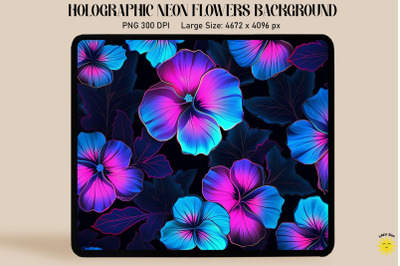 Holographic Neon Petunia Flowers