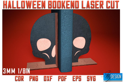 Halloween Bookend Laser Cut SVG | Halloween Laser Cut SVG Design | CNC