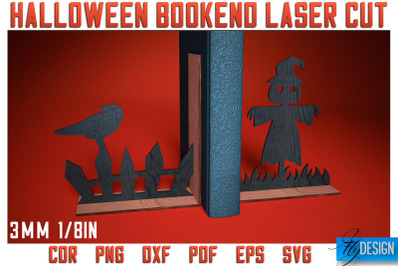 Halloween Bookend Laser Cut SVG | Halloween Laser Cut SVG Design | CNC