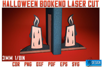 Halloween Bookend Laser Cut SVG | Halloween Laser Cut SVG Design | CNC