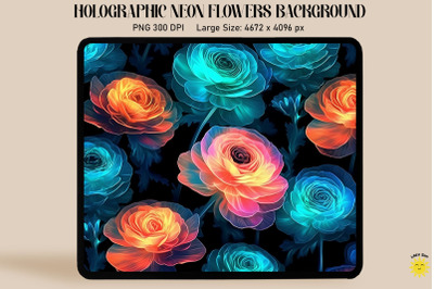 Holographic Neon Ranunculus Flowers