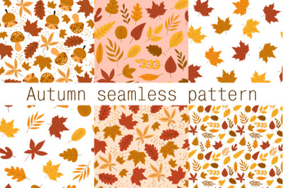 Autumn seamless patterns