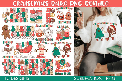 Retro Christmas Baking Sublimation PNG Bundle