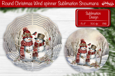 Christmas wind spinner Sublimation Christmas decor PNG Snowman