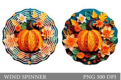 Pumpkin Flowers Wind Spinner. Quilling Pumpkin Wind Spinner