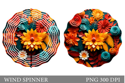 3D Flowers Wind Spinner Design. Flowers Spinner Sublimation