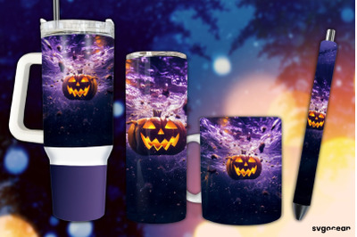 Halloween Pumpkin Wrap Bundle | Tumbler | Mug | Pen