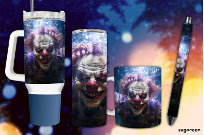 Halloween Clown Wrap Bundle | Tumbler | Mug | Pen