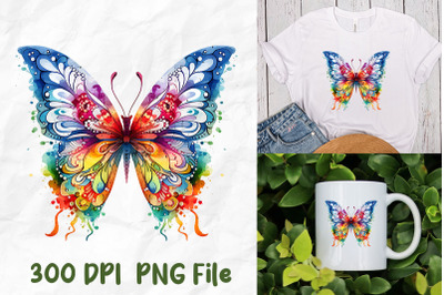 Hippie Tie Dye Butterfly Pattern